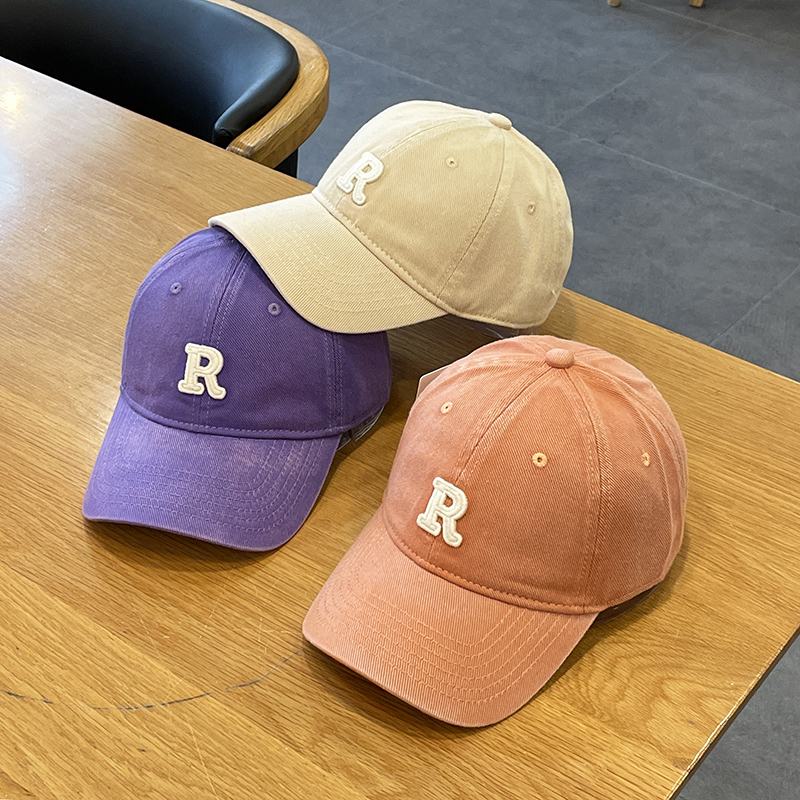 棒球帽运动休闲男女春夏R字母