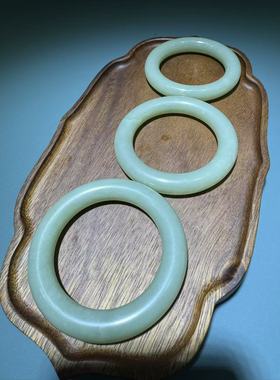 直播福利款~新疆和田圆条鸭蛋青手镯女款玉镯子