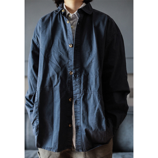 Nobodyknows 日系复古猎装日常通勤宽松口袋男女工装衬衫外套夹克