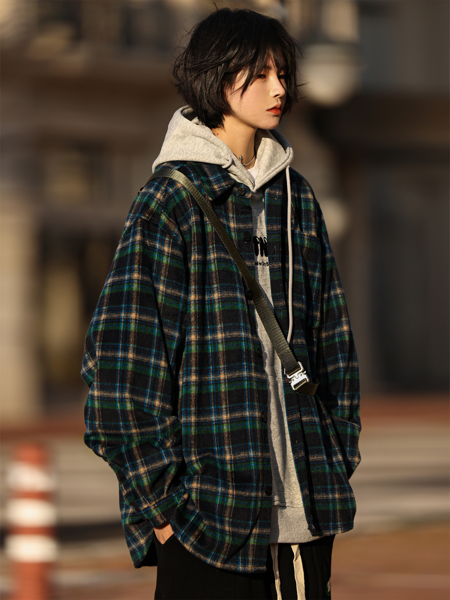 日系简约潮牌长袖复古街头衬衫