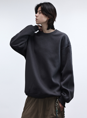 Nobodyknows420G重磅基础纯色百搭圆领卫衣男女打底休闲宽松套头