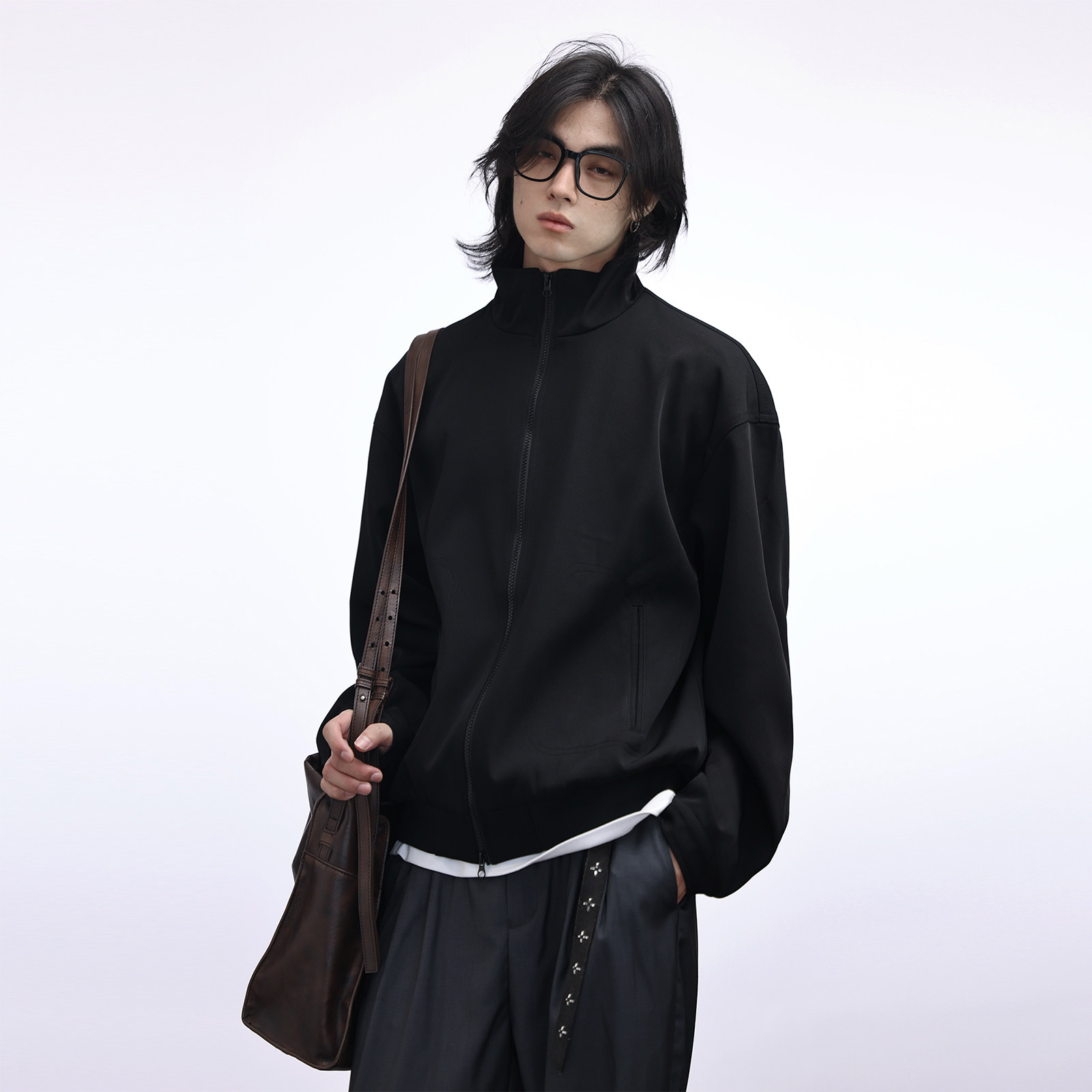 Nobodyknows立领复古休闲短款黑色百搭冲锋衣夹克男女氛围感外套,男装,夹克,淘宝优惠券,粉丝福利购,淘宝优惠卷