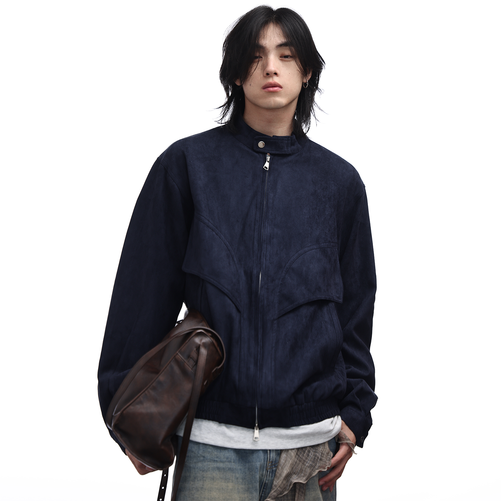 美式复古麂皮绒解构夹克