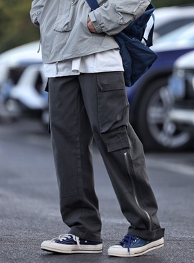 Nobodyknows秋冬自制美式直筒工装裤男女ins潮流高街复古休闲裤