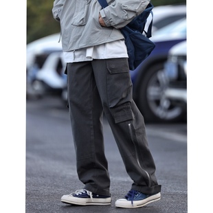 男女ins潮流高街复古休闲裤 裤 直筒工装 Nobodyknows秋冬自制美式