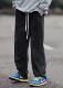 美式 纯色潮休闲宽松运动裤 痞帅百搭长裤 Nobodyknows 高街ins卫裤