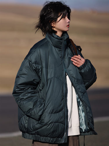 90鸭绒防风防水羽绒服立领