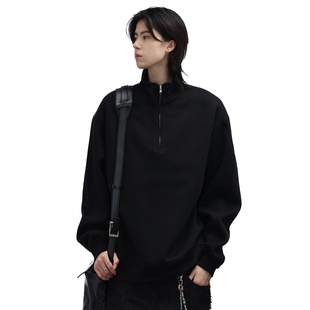 Nobodyknows美式复古半拉链立领卫衣宽松休闲百搭上衣外套男女潮