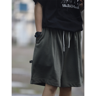 运动短裤 Nobodyknows夏季 日系纯色廓形针织休闲百搭五分男女卫裤