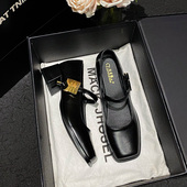 玛丽珍粗跟中跟气质配裙子夏季 女鞋 单鞋 法式 女2025新款 大码