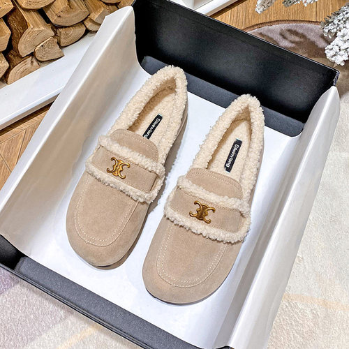 勃肯鞋毛毛鞋一脚蹬豆豆鞋新品