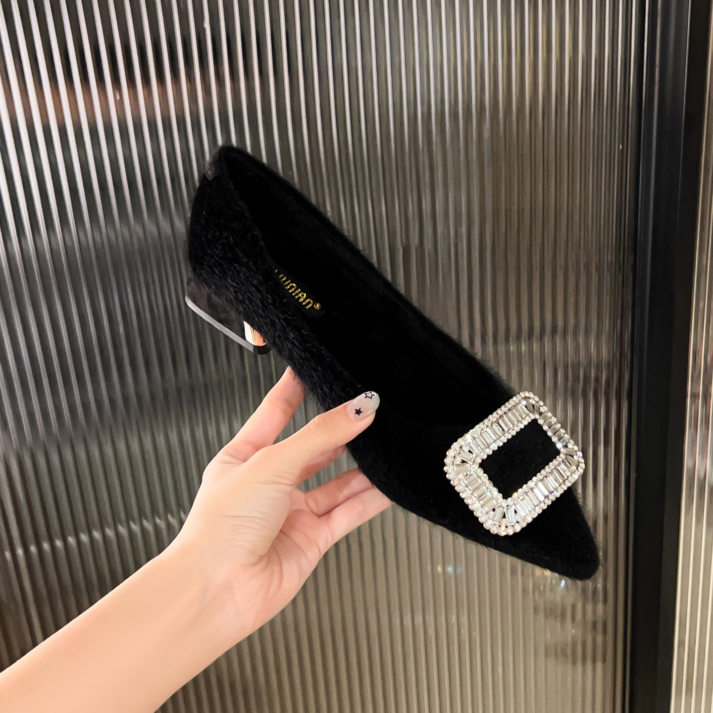 毛毛鞋女2025新款冬季加绒棉鞋