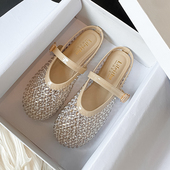 女2025新款 夏季 外穿凉拖配裙子穆勒鞋 法式 女鞋 包头拖鞋 大码 平底鞋