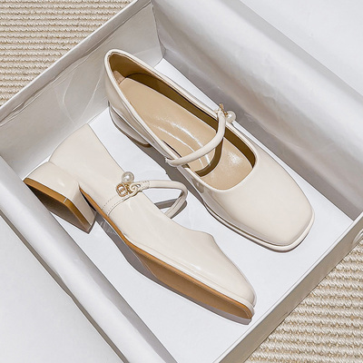 法式玛丽珍搭扣软底不累脚女鞋