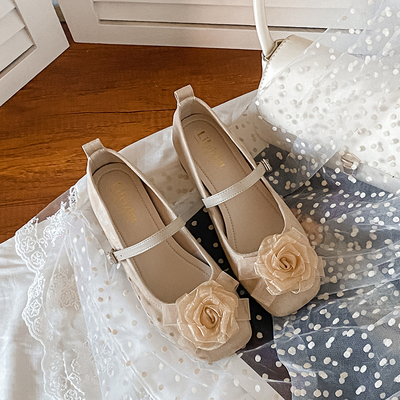单鞋法式玛丽珍高跟鞋粗跟新娘鞋