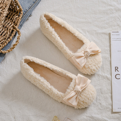 配裙子平底毛毛鞋女2025新款冬季加绒外穿棉鞋一脚蹬保暖大码女鞋
