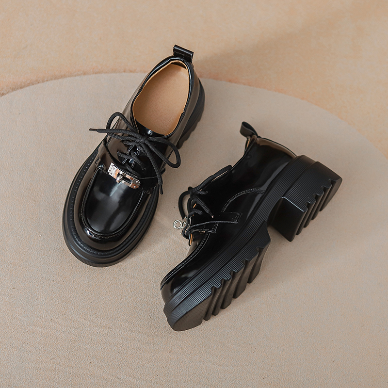 粗跟小皮鞋英伦舒适柔软乐福鞋