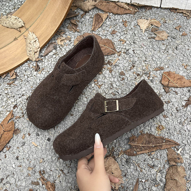 加绒厚底勃肯鞋女2025新款冬季外穿棉鞋一脚蹬懒人鞋平底大码女鞋,女鞋,浅口单鞋,淘宝优惠券,粉丝福利购,淘宝优惠卷