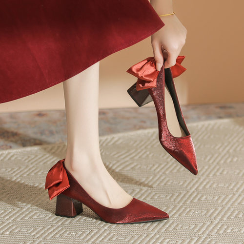 单鞋法式浅口舒适柔软婚鞋新娘鞋