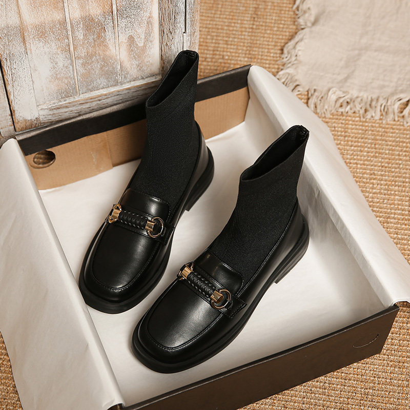 马丁靴女2023年新款袜靴超火短靴炸街秋冬加绒弹力靴大码靴41-43,女鞋,弹力靴/袜靴,淘宝优惠券,粉丝福利购,淘宝优惠卷