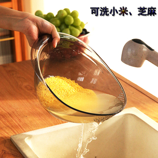 洗小米神器洗芝麻沥水箩淘米盆洗果蔬菜篮洗米筛家用淘米器沥水筛