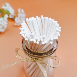 白色10cm15cm棒棒糖纸棒100支装翻糖巧克力糖牌纸棒私房甜品专用