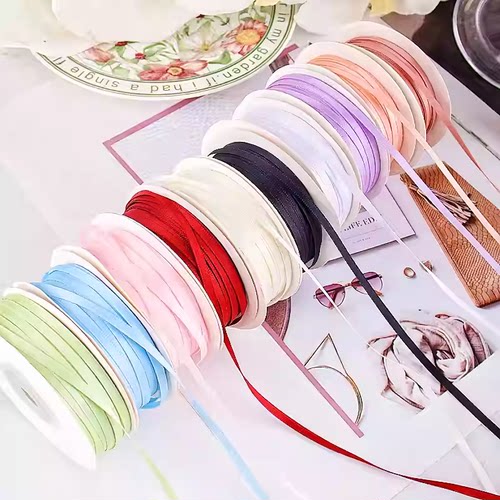 3mm双面涤纶带织带蝴蝶结蛋糕装饰高端礼品包装绸缎带细丝带