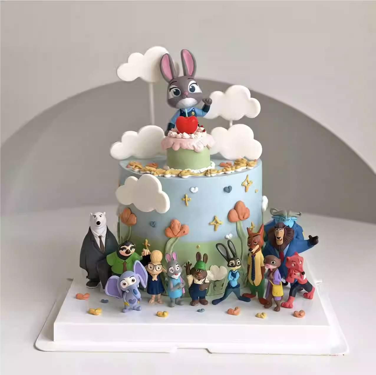 zootopia疯狂动物城兔子朱迪狐尼克手办公仔摆件玩具玩偶蛋糕装饰