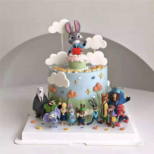 zootopia疯狂动物城兔子朱迪狐尼克手办公仔摆件玩具玩偶蛋糕装饰