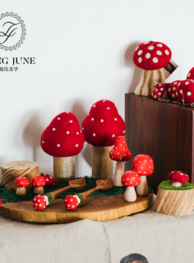 PAPOOSE TOYS小蘑菇多肉花盆点缀装饰品盆景微镜观摆件礼物