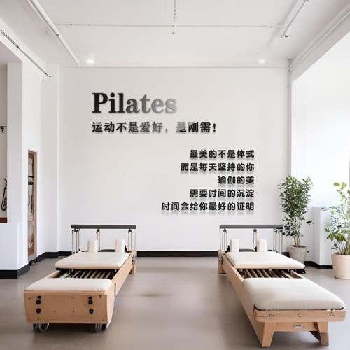 自贴瑜伽馆普拉提玄关背景墙贴