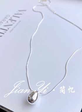 高级感小众设计水滴吊坠925银饰简约锁骨链女2024新款百搭时尚