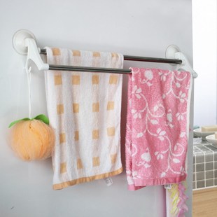 免打孔卫生间挂毛巾的架子强力吸盘式毛巾架杆浴室洗手间抹布挂钩