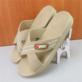 浴室洗澡防滑耐磨一体耐穿凉拖大码 加厚交叉软底拖鞋 男士 女胖脚夏