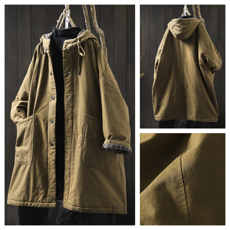 超好看冬装厚外套女款2025新款纯棉大口袋连帽中长款胖mm保暖棉服