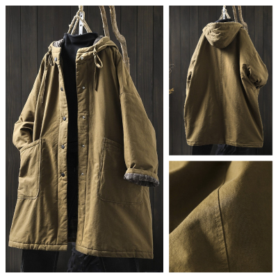 超好看冬装厚外套女款2025新款纯棉大口袋连帽中长款胖mm保暖棉服