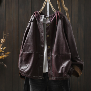 连帽红色皮衣女款2026新款宽松遮肉小个子皮外套酷飒超火机车夹克