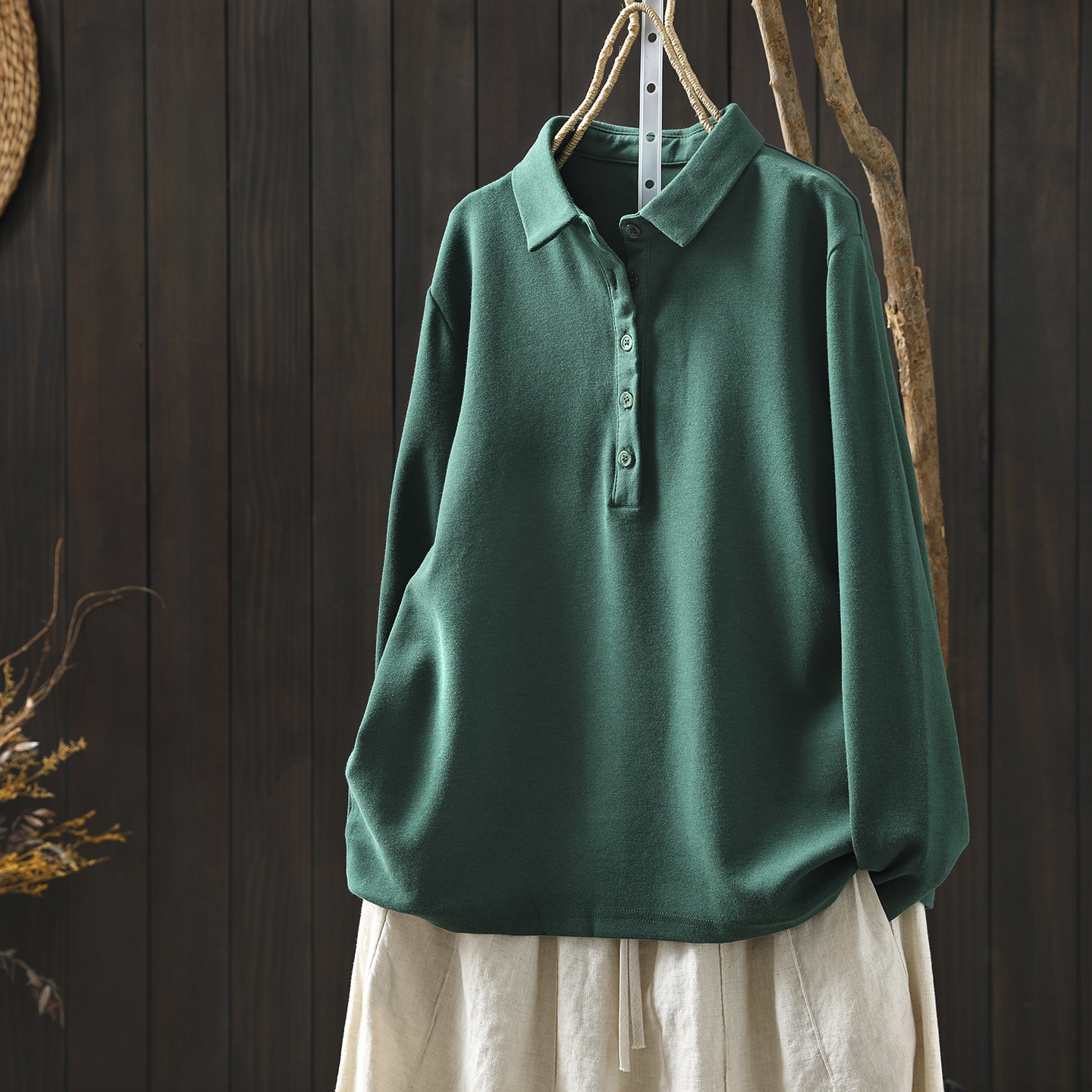 独特漂亮的小上衣女新款2026春POLO领长袖休闲风单穿百搭套头t恤,女装/女士精品,卫衣/绒衫,淘宝优惠券,粉丝福利购,淘宝优惠卷