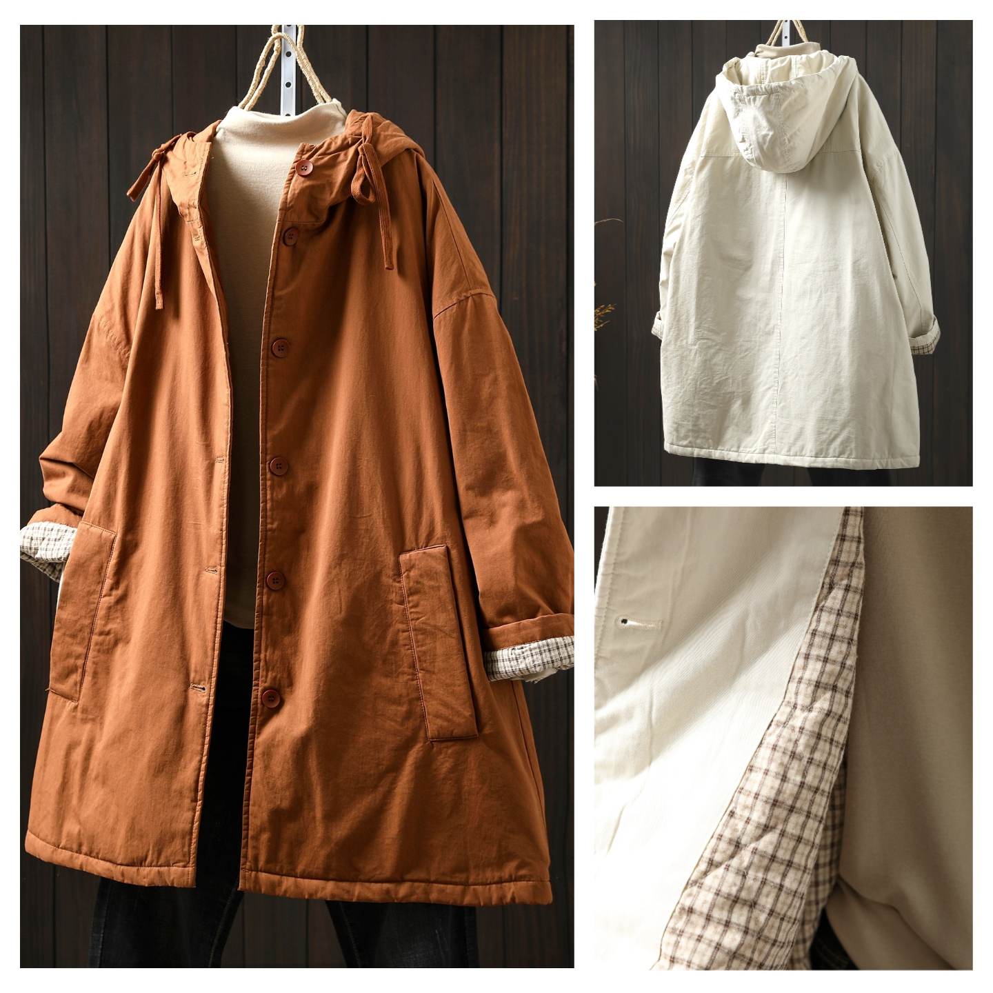 棉袄外套女夹棉初冬女款2025新轻薄洋气宽松休闲中长连帽棉服棉衣