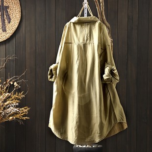 2025夏装 衬衫 开衫 纯色天丝防晒薄款 显瘦长袖 新款 女宽松中长款 时尚