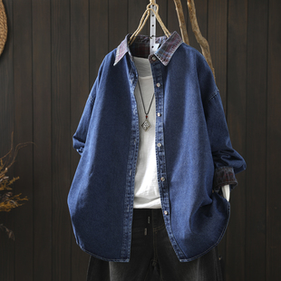 春装女款2026新款牛仔衬衣纯棉宽松职场通勤休闲百搭长袖衬衫外套