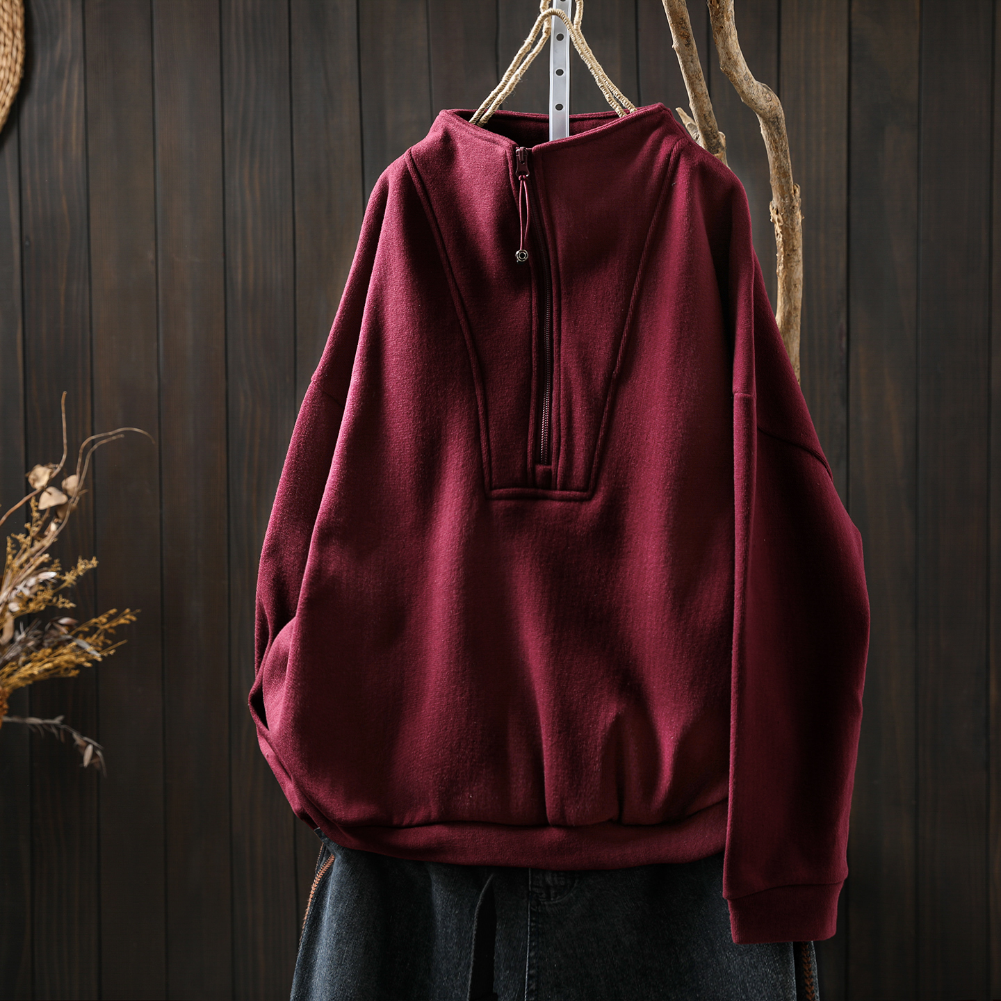 卫衣女新款2025爆款时尚洋气秋冬季加绒无帽半拉链宽松短款套头衣