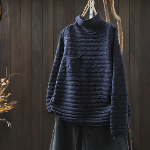 毛衣女款2026新款秋冬季高领薄款棉线针织气质复古慵懒显瘦打底衫