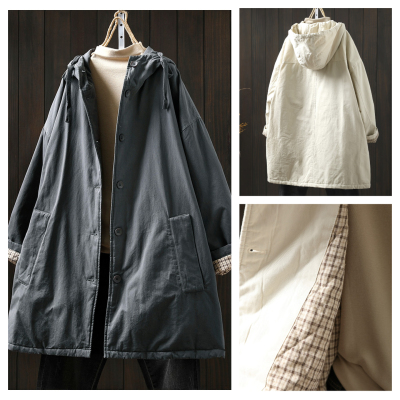 冬棉外套夹棉巨好看的棉袄女款2025新洋气中长款连帽轻薄棉服棉衣