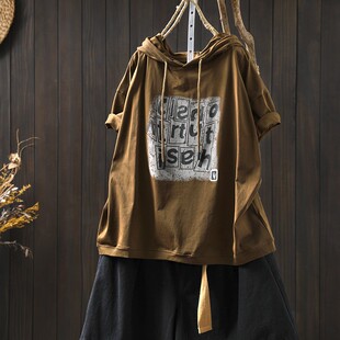 宽松遮肉精致漂亮减龄超好看印花上衣T恤 短袖 今年流行漂亮 女装