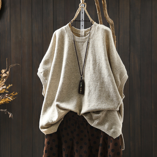 毛衣女款2026新款春装羊毛针织大码胖MM宽松百搭慵懒风针织衫上衣