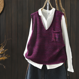 2026超火春装马甲女新款漂亮叠穿外搭V领宽松正流行无袖背心马夹