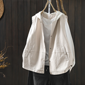 连帽超火pu皮无袖 马甲女士时尚 洋气减龄时髦2026春季 坎肩叠穿背心