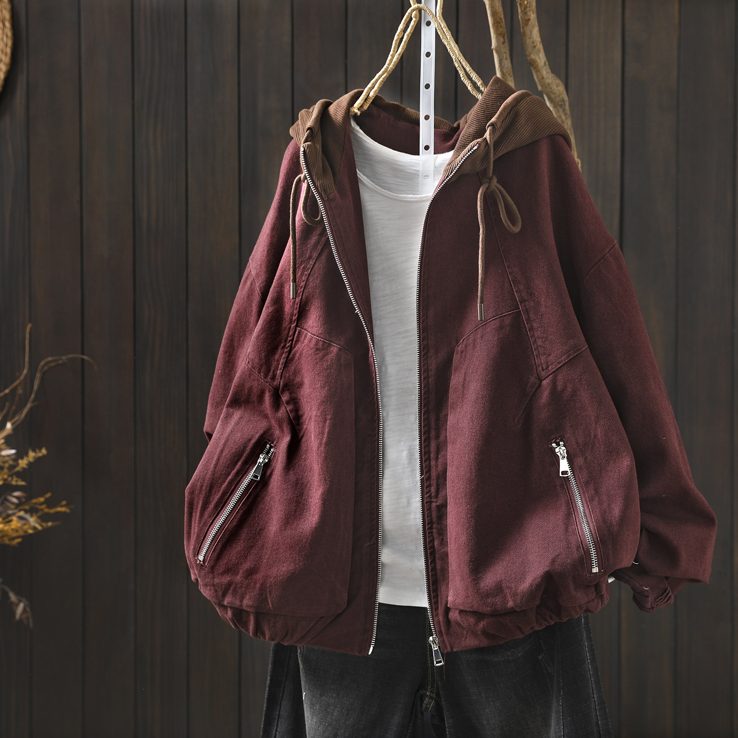 连帽外套女春季2026新款超火美式漂亮洋气休闲慵懒风百搭时尚夹克