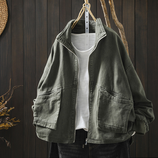 独特漂亮初春外套女装新款2026设计感小众双口袋宽松复古百搭衣服